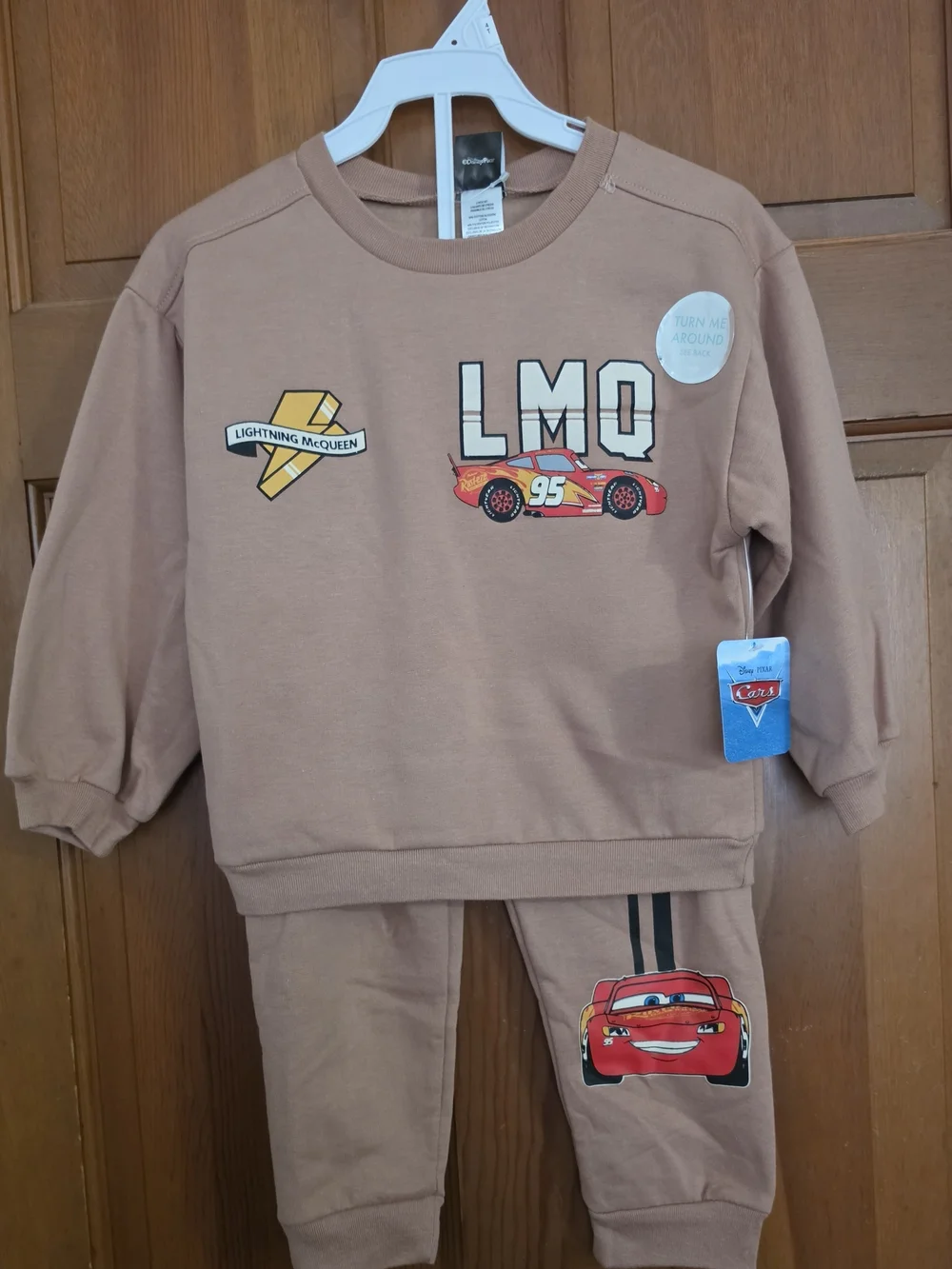 Kids Lightning McQueen Brown Sweatshirt - Cars LMQ Graphic Top.Set Of 3 - Picture 14 of 14